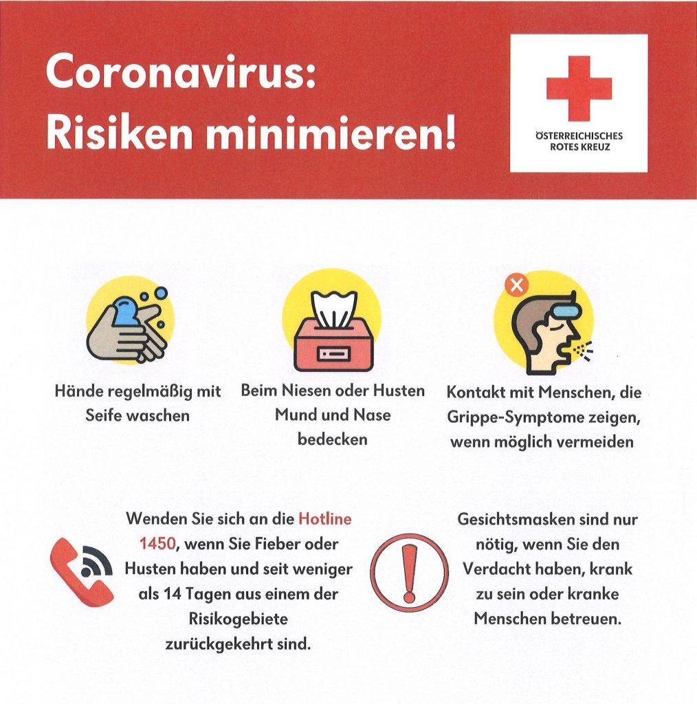 Read more about the article Informationsschreiben: „Coronavirus“ – Maßnahmen zum Schutz der Bevölkerung, Empfehlungen und Hinweise