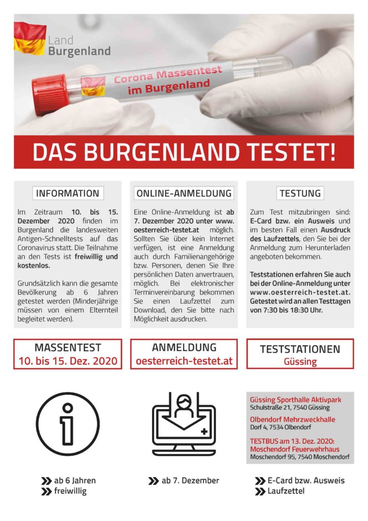 Read more about the article Information Corona-Massentests