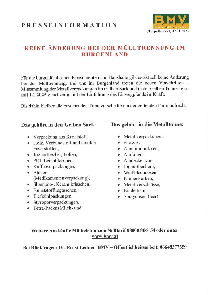 Read more about the article Presseinformation Burgenländischer Müllverband