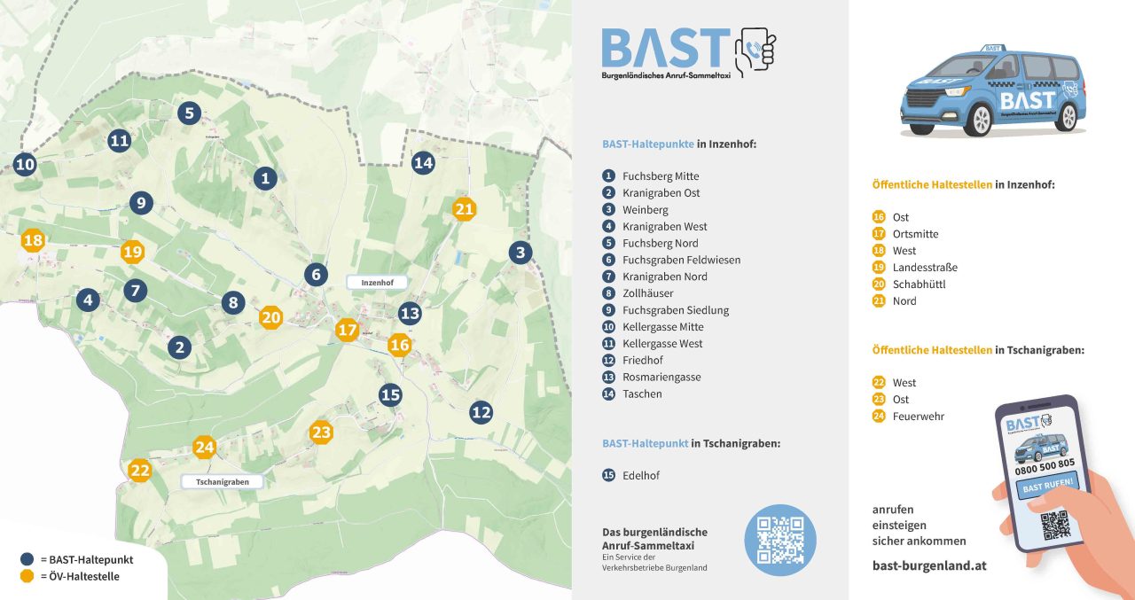 Mehr über den Artikel erfahren BAST – Burgenländisches Anruf-Sammeltaxi